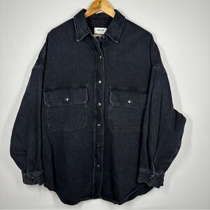 Agolde Black Button-Down Denim Shirt Talli oversized